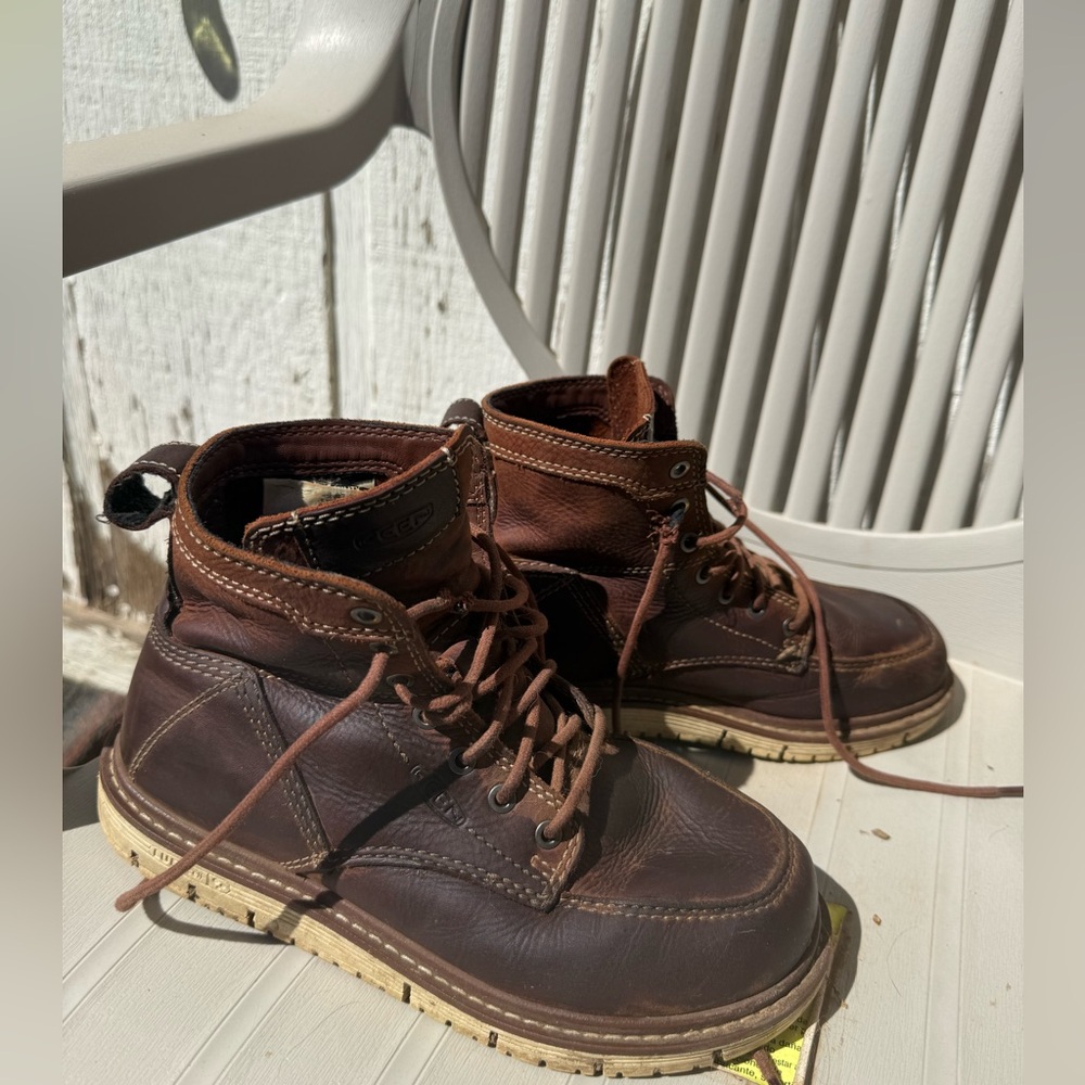 KEEN Women’s San Jose Work Boots Wedge sole Moc Toe - Picture 3 of 7